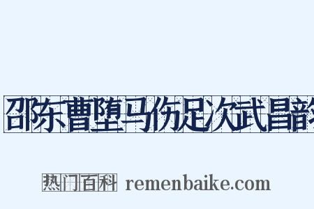 邵东曹堕马伤足次武昌韵是什么意思的图片